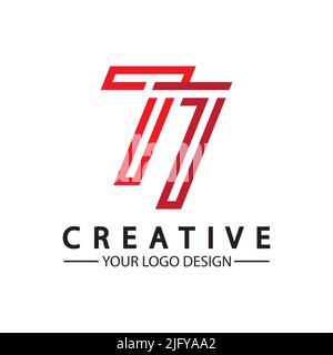 Logo Design Nummer 77 Bild Vektor Illustration Stock Vektor