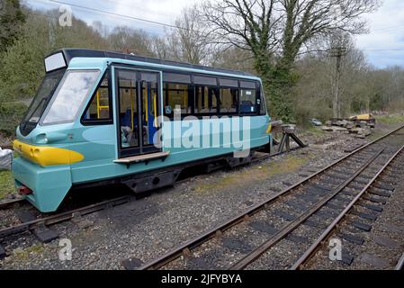 Prototyp des Parry People Mover im Lager an der Highey Station, Severn Valley Railway. In der Nähe von Stourbridge werden Produktionsmodelle eingesetzt Stockfoto