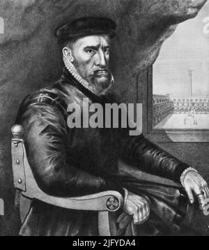 Sir Thomas Gresham der Ältere (c1519-1579). Nach Anthons Mor (c1517-1577). Englischer Kaufmann und Finanzierer, der 1565 die Royal Exchange in der City of London gründete. Stockfoto