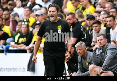 Testspiel für die Saison 2022/2023, Kampfbahn Schwansbell Lünen; Lüner SV - Bor. Dortmund; Cheftrainer Edin Terzic Stockfoto