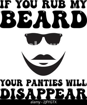 Bekleidung im Bart-T-Shirt-Design. Vorlage für lustige Bärte-T-Shirt. Stock Vektor