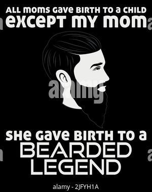 Bekleidung im Bart-T-Shirt-Design. Vorlage für lustige Bärte-T-Shirt. Stock Vektor