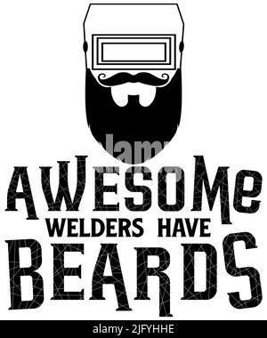 Bekleidung im Bart-T-Shirt-Design. Vorlage für lustige Bärte-T-Shirt. Stock Vektor