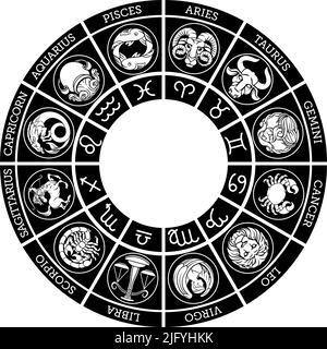 Sternzeichen Astrologie Horoskop Sternzeichen Symbole gesetzt Stock Vektor