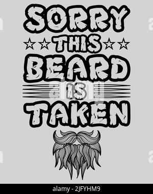 Bekleidung im Bart-T-Shirt-Design. Vorlage für lustige Bärte-T-Shirt. Stock Vektor