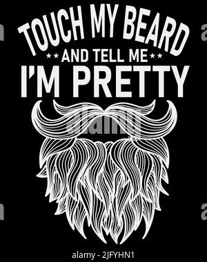 Bekleidung im Bart-T-Shirt-Design. Vorlage für lustige Bärte-T-Shirt. Stock Vektor