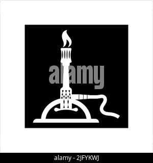 Bunsen Burner Icon, Laborbrenner, Vektorgrafik Stock Vektor