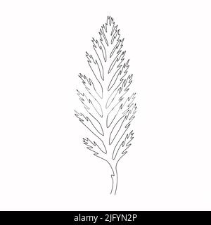 Hinterlässt Eine Linienzeichnung. Durchgehende Linie Einfache Illustration. Abstrakt, Zeitgenössisch. Stock Vektor