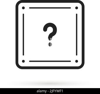 Schwarzes, dünnes Fragenfeld Stock Vektor