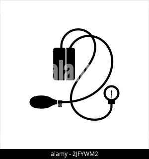 Blutdruck-Symbol, Sphygmomanometer-Blutdruckmessgerät, Vektorgrafik Stock Vektor