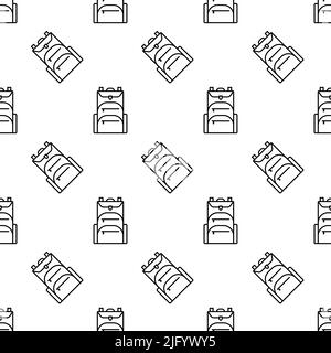 Rucksack-Symbol Nahtloses Muster, Rucksack-Symbol, Wanderer Student Tuch Tasche Vektor-Kunst Illustration Stock Vektor