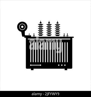 Symbol Für Elektrischen Transformator, Gerät Zum Erhöhen Oder Verringern Der Wechselspannungen Vector Art Illustration Stock Vektor