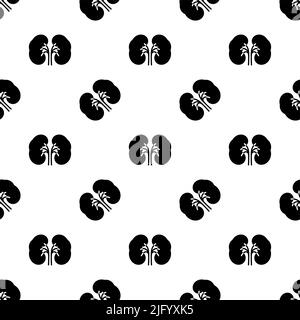 Nierensymbol Nahtloses Muster, Bohnenförmige Organe Menschliche Niere Vektor-Kunst Illustration Stock Vektor