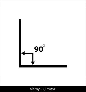 Rechtwinklige Ikone, 90 Grad, Neunzig Grad Vektor-Kunst-Illustration Stock Vektor