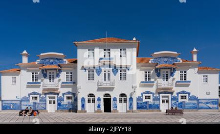 Aveiro Bahnhof, das Venedig von Portugal, Aveiro, Centro, Portugal, Europa Stockfoto