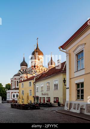 Blick auf die Alexander-Nevsky-Kathedrale, Altstadt, UNESCO-Weltkulturerbe, Tallinn, Estland, Europa Stockfoto
