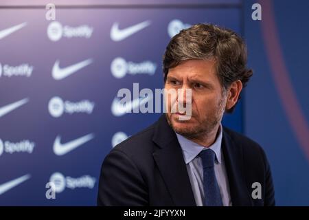 Sant Joan Despí, Spanien, 6, Juli 2022. FC Barcelona offizielle Präsentation von Franck Yannick Jessie. Quelle: JG/Alamy Live News Stockfoto