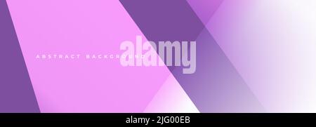 Lila und rosa moderner abstrakter Hintergrund mit geometrischen Formen. Violett breites Bannerdesign oder E-Mail Signatur Hintergrund. Vektorgrafik. Stock Vektor