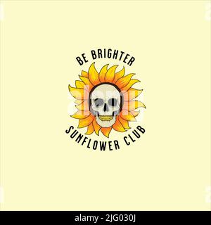 Sonnenblumen-Illustration für Merch. Detailreiche, resizable eps Stock Vektor