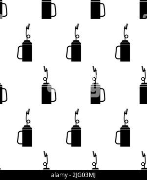Tropfenlampe Symbol Nahtloses Muster, Wildfeuer Absichtliche Zündung Präventives Feuer Flammenkanister Vektor-Kunst Illustration Stock Vektor
