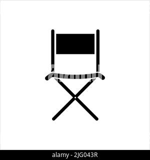Klappstuhl Symbol, Bein Klappbare Möbel Symbol Vektor-Kunst Illustration Stock Vektor