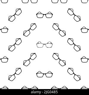 Brillensymbol Nahtloses Muster, Brille Augenschutz Vision Enhancer Vektor-Kunst Illustration Stock Vektor