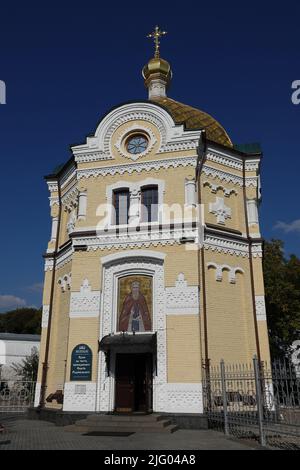 Kiew, Ukraine 2. Oktober 2021: Tempel des heiligen Sergius von Radonesch - Kiev-Pechersk Lavra in der Stadt Kiew Stockfoto