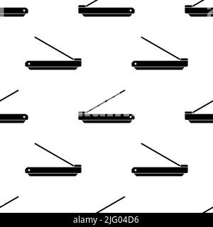 Bildscanner Symbol Nahtloses Muster, Elektronisches Flachbett-Bildscanner-Gerät Vektorgrafik Illustration Stock Vektor