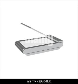 Bildscanner-Symbol, Elektronisches Flachbett-Bildscanner-Gerät Vektorgrafik Stock Vektor
