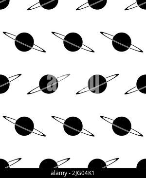 Planetensymbol Nahtloses Muster, Astronomisches Körpersymbol Vektorgrafik Stock Vektor