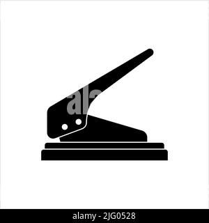 Symbol Für Stanzmaschine Aus Papier, Werkzeug Zur Herstellung Von Stanzlöchern Aus Papier, Vektorgrafik Stock Vektor