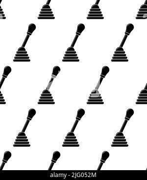Zahnrad-Stick-Symbol Nahtloses Muster, Metall-Schalthebel Vektor-Kunst Illustration Stock Vektor