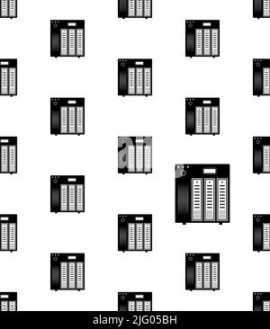 Symbol Für Raid-Datenspeicher Nahtloses Muster, Redundantes Array Unabhängiger Festplatten Vektorgrafik Stock Vektor