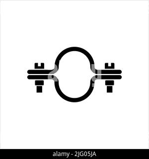 Pipe Clamp Icon, Pipe Holder Vector Art Illustration Stock Vektor