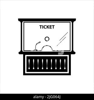 Ticketschalter-Symbol, Ticket-Fenster-Symbol, Eintrittsgutschein Für Veranstaltung, Reisen, Theater, Park Vector Art Illustration Stock Vektor