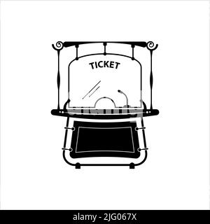 Ticketschalter-Symbol, Ticket-Fenster-Symbol, Eintrittsgutschein Für Veranstaltung, Reisen, Theater, Park Vector Art Illustration Stock Vektor