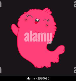 Cute Ghost Clipart für Kinder Feiertage und Waren. Happy Clip Art Halloween Geist. Vektor-Illustration eines Halloween-Monsters für Aufkleber, Drucke für Stock Vektor