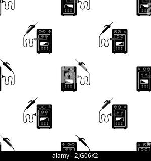 Schweißmaschine Symbol Nahtloses Muster, Fabrikation Material Fügemaschine Vektor Kunst Illustration Stock Vektor