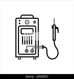 Symbol Für Schweißmaschine, Herstellung Material Fügemaschine Vektor-Kunst-Illustration Stock Vektor