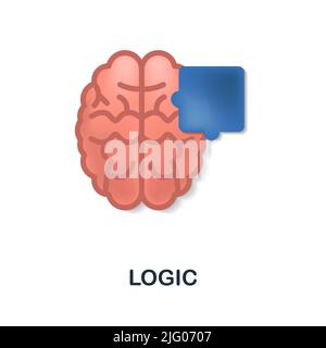 Logiksymbol in 3D. Farbige Abbildung aus der Kernwertesammlung. 3D Cartoon Logic Icon für Webdesign, Infografiken und mehr Stock Vektor