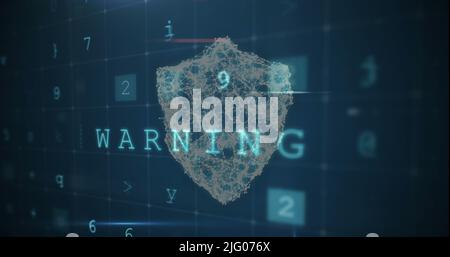 Bild von Scans, Zahlen und Online-Sicherheitsschild Stockfoto