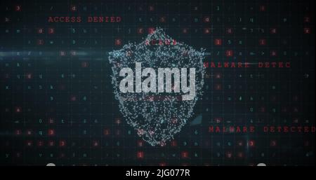 Abbildung von Scans, Zahlen und Online-Sicherheitsschloss Stockfoto