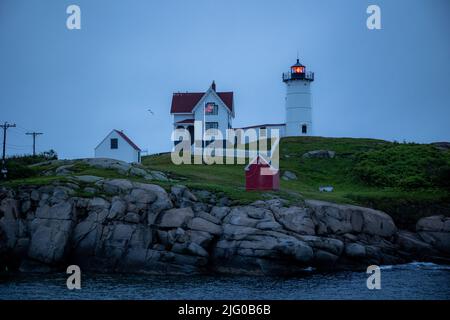 Der Cape Neddick Leuchtturm in York, Maine, USA Stockfoto