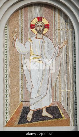 Kiew, Ukraine 24. Oktober 2020: Mosaik Jesus Christus in der Patriarchalkathedrale der Auferstehung Christi UGK in Kiew Stockfoto