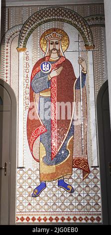 Kiew, Ukraine 24. Oktober 2020: Mosaik des heiligen Wladimir in der Patriarchalkathedrale der Auferstehung Christi UGK in Kiew Stockfoto