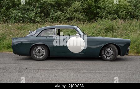 Triumph Oldtimer treffen sich im Solway Aviation Museum, Carlisle Cumbria. Stockfoto