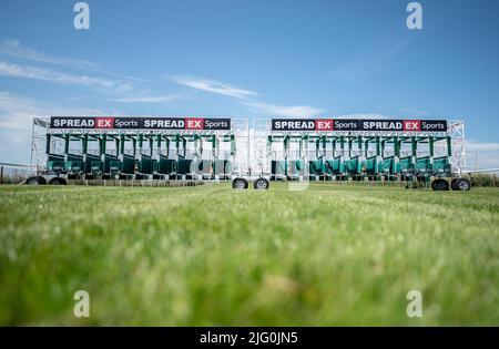 Spread EX Sports Stände auf der Brighton Racecourse, Sussex, Großbritannien Stockfoto