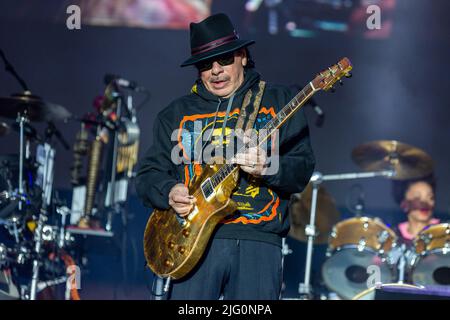 Napa, USA. 26.. Mai 2019. Carlos Santana während des BottleRock Music Festivals am 26 2019. Mai in Napa, Kalifornien (Foto: Daniel DeSlover/Sipa USA) Quelle: SIPA USA/Alamy Live News Stockfoto