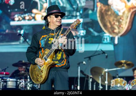 Carlos Santana während des BottleRock Music Festivals am 26 2019. Mai in Napa, Kalifornien (Foto: Daniel DeSlover/Sipa USA) Stockfoto