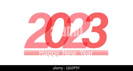 Frohes Neues Jahr 2023. Stilisierte Zahl 2023 für Neujahrs- und Weihnachtsgrüße. Stock Vektor